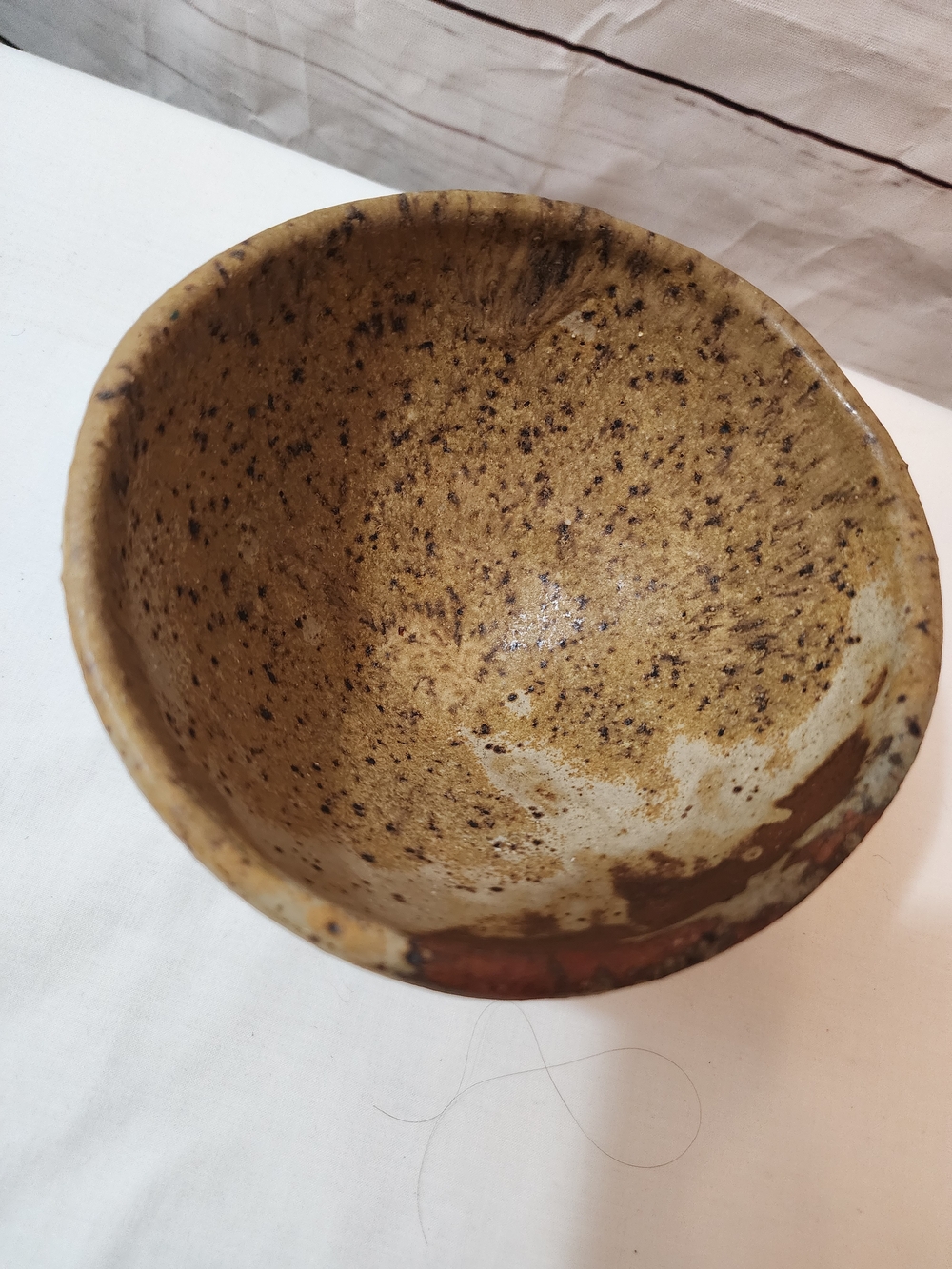Speckled Ceramic Serving Bowl - Rustic Brown Finish